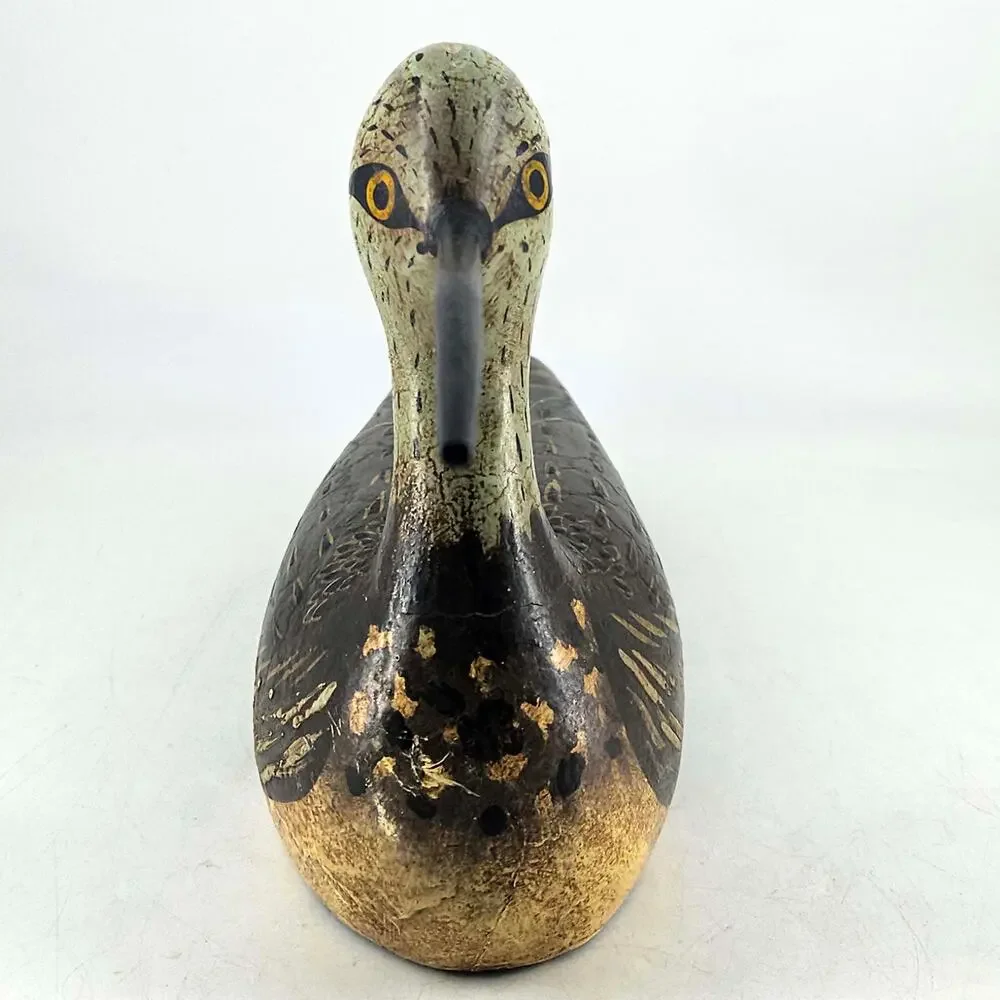 Vintage Coastal Curlew Shorebird Decoy Hand Carved Painted